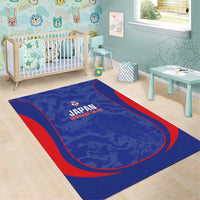Japan Football Area Rug 2026 Come On Samurai Blue - Wonder Print Shop
