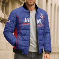 Custom Japan Football Bomber Puffer Jacket 2026 Come On Samurai Blue - Wonder Print Shop