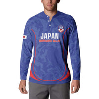Custom Japan Football Button Sweatshirt 2026 Come On Samurai Blue - Wonder Print Shop