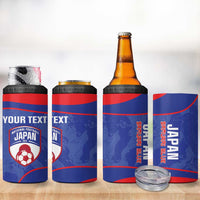 Custom Japan Football 4 in 1 Can Cooler Tumbler 2026 Come On Samurai Blue - Wonder Print Shop