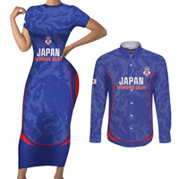Custom Japan Football Couples Matching Short Sleeve Bodycon Dress and Long Sleeve Button Shirt 2026 Come On Samurai Blue - Wonder Print Shop