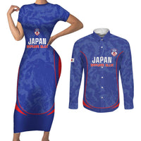 Custom Japan Football Couples Matching Short Sleeve Bodycon Dress and Long Sleeve Button Shirt 2026 Come On Samurai Blue - Wonder Print Shop
