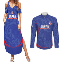 Custom Japan Football Couples Matching Summer Maxi Dress and Long Sleeve Button Shirt 2026 Come On Samurai Blue - Wonder Print Shop