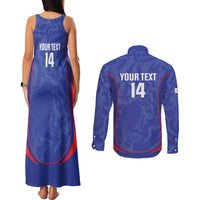 Custom Japan Football Couples Matching Tank Maxi Dress and Long Sleeve Button Shirt 2026 Come On Samurai Blue - Wonder Print Shop