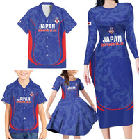 Custom Japan Football Family Matching Long Sleeve Bodycon Dress and Hawaiian Shirt 2026 Come On Samurai Blue - Wonder Print Shop