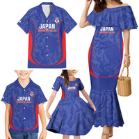 Custom Japan Football Family Matching Mermaid Dress and Hawaiian Shirt 2026 Come On Samurai Blue - Wonder Print Shop