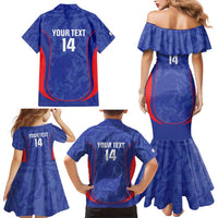 Custom Japan Football Family Matching Mermaid Dress and Hawaiian Shirt 2026 Come On Samurai Blue - Wonder Print Shop