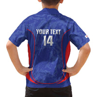 Custom Japan Football Family Matching Off The Shoulder Long Sleeve Dress and Hawaiian Shirt 2026 Come On Samurai Blue - Wonder Print Shop