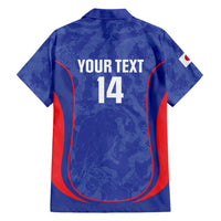 Custom Japan Football Family Matching Off The Shoulder Long Sleeve Dress and Hawaiian Shirt 2026 Come On Samurai Blue - Wonder Print Shop