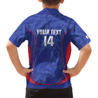 Custom Japan Football Family Matching Off Shoulder Maxi Dress and Hawaiian Shirt 2026 Come On Samurai Blue - Wonder Print Shop