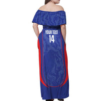 Custom Japan Football Family Matching Off Shoulder Maxi Dress and Hawaiian Shirt 2026 Come On Samurai Blue - Wonder Print Shop