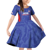 Custom Japan Football Family Matching Off Shoulder Short Dress and Hawaiian Shirt 2026 Come On Samurai Blue - Wonder Print Shop