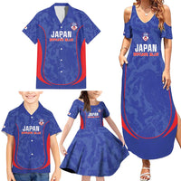 Custom Japan Football Family Matching Summer Maxi Dress and Hawaiian Shirt 2026 Come On Samurai Blue - Wonder Print Shop
