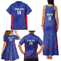 Custom Japan Football Family Matching Tank Maxi Dress and Hawaiian Shirt 2026 Come On Samurai Blue - Wonder Print Shop