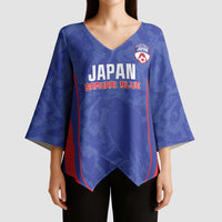 Custom Japan Football Kimono Sleeve Blouse 2026 Come On Samurai Blue - Wonder Print Shop