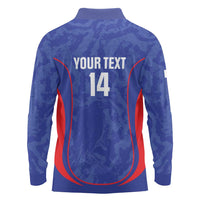 Custom Japan Football Long Sleeve Polo Shirt 2026 Come On Samurai Blue - Wonder Print Shop