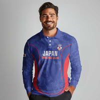 Custom Japan Football Long Sleeve Polo Shirt 2026 Come On Samurai Blue - Wonder Print Shop