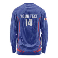 Custom Japan Football Long Sleeve Shirt 2026 Come On Samurai Blue - Wonder Print Shop