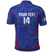 Custom Japan Football Polo Shirt 2026 Come On Samurai Blue - Wonder Print Shop
