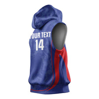 Custom Japan Football Sleeveless Hoodie 2026 Come On Samurai Blue - Wonder Print Shop
