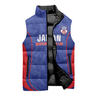 Custom Japan Football Sleeveless Puffer Jacket 2026 Come On Samurai Blue - Wonder Print Shop