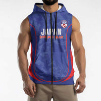 Custom Japan Football Sleeveless Zip Hoodie 2026 Come On Samurai Blue - Wonder Print Shop
