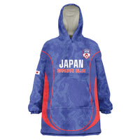 Custom Japan Football Wearable Blanket Hoodie 2026 Come On Samurai Blue - Wonder Print Shop