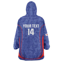 Custom Japan Football Wearable Blanket Hoodie 2026 Come On Samurai Blue - Wonder Print Shop