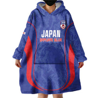 Custom Japan Football Wearable Blanket Hoodie 2026 Come On Samurai Blue - Wonder Print Shop