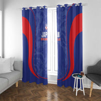 Japan Football Window Curtain 2026 Come On Samurai Blue - Wonder Print Shop