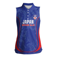Custom Japan Football Women Sleeveless Polo Shirt 2026 Come On Samurai Blue - Wonder Print Shop