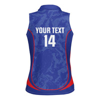 Custom Japan Football Women Sleeveless Polo Shirt 2026 Come On Samurai Blue - Wonder Print Shop