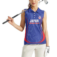 Custom Japan Football Women Sleeveless Polo Shirt 2026 Come On Samurai Blue - Wonder Print Shop