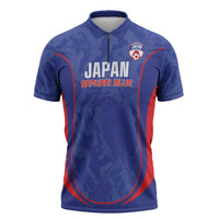 Custom Japan Football Zipper Polo Shirt 2026 Come On Samurai Blue - Wonder Print Shop