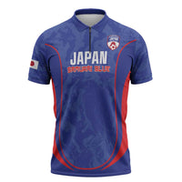 Custom Japan Football Zipper Polo Shirt 2026 Come On Samurai Blue - Wonder Print Shop