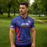 Custom Japan Football Zipper Polo Shirt 2026 Come On Samurai Blue - Wonder Print Shop