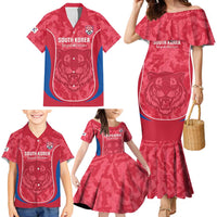 Custom South Korea Football Family Matching Mermaid Dress and Hawaiian Shirt 2026 Come On Taegeuk Warriors - Wonder Print Shop