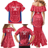 Custom South Korea Football Family Matching Mermaid Dress and Hawaiian Shirt 2026 Come On Taegeuk Warriors - Wonder Print Shop