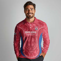 Custom South Korea Football Long Sleeve Polo Shirt 2026 Come On Taegeuk Warriors - Wonder Print Shop