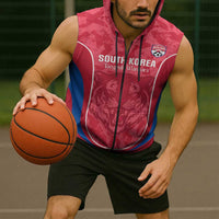 Custom South Korea Football Sleeveless Zip Hoodie 2026 Come On Taegeuk Warriors - Wonder Print Shop