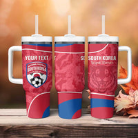 Custom South Korea Football Tumbler With Handle 2026 Come On Taegeuk Warriors - Wonder Print Shop