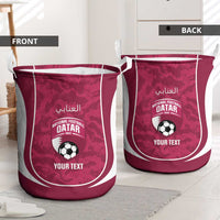 Custom Qatar Football Laundry Basket 2026 Come On The Maroons - Wonder Print Shop