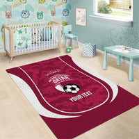 Custom Qatar Football Area Rug 2026 Come On The Maroons - Wonder Print Shop