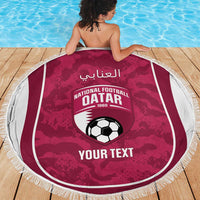 Custom Qatar Football Beach Blanket 2026 Come On The Maroons - Wonder Print Shop
