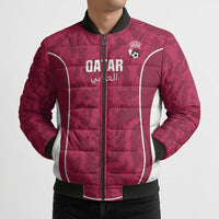 Custom Qatar Football Bomber Puffer Jacket 2026 Come On The Maroons - Wonder Print Shop