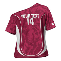 Custom Qatar Football Cross Shoulder Shirt 2026 Come On The Maroons - Wonder Print Shop