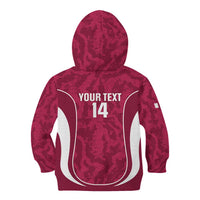 Custom Qatar Football Kid Hoodie 2026 Come On The Maroons - Wonder Print Shop
