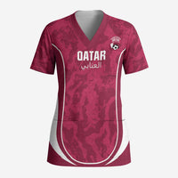 Custom Qatar Football Scrub Top 2026 Come On The Maroons - Wonder Print Shop
