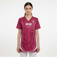 Custom Qatar Football Scrub Top 2026 Come On The Maroons - Wonder Print Shop