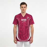 Custom Qatar Football Scrub Top 2026 Come On The Maroons - Wonder Print Shop